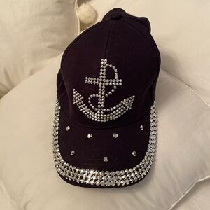 Blue with rhinestones hat